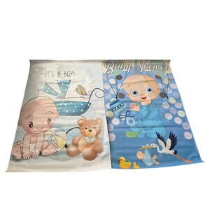 Baby Shower Blue Its A Boy Party Banners For Jumper Bounce House Lot Of 2